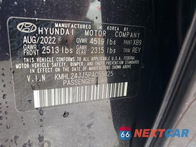 Zdjęcie 12 z 12 samochodu: 2023 HYUNDAI SONATA HYBRID BLUE VIN:KMHL24JJ5PA055825 - miniatura