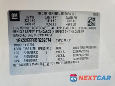 Zdjęcie 15 z 15 samochodu: 2011 GMC YUKON DENALI VIN:1GKS2EEF6BR202874 - miniatura