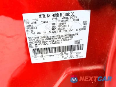 Zdjęcie 13 z 13 samochodu: 2010 FORD EDGE SEL VIN:2FMDK3JC7ABA83671 - miniatura