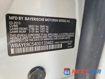 Zdjęcie 12 z 12 samochodu: 2013 BMW 750 LI VIN:WBAYE8C54DD133463 - miniatura