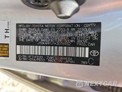 Zdjęcie 12 z 12 samochodu: 2019 TOYOTA PRIUS LE VIN:JTDKARFU1K3076932 - miniatura