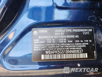 Zdjęcie 12 z 12 samochodu: 2011 BMW 328 XI SULEV VIN:WBAPK5G51BNN80837 - miniatura