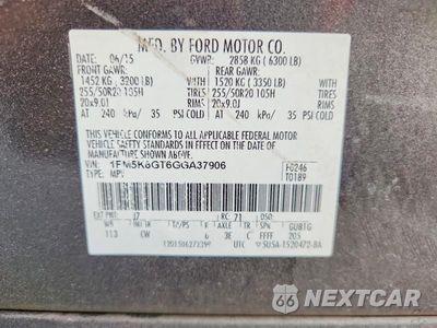 Zdjęcie 13 z 13 samochodu: 2016 FORD EXPLORER SPORT VIN:1FM5K8GT6GGA37906 - miniatura
