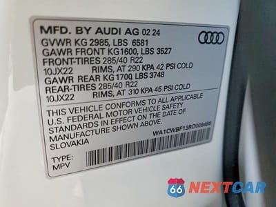 Zdjęcie 14 z 14 samochodu: 2024 AUDI SQ8 PRESTIGE VIN:WA1CWBF13RD008486 - miniatura