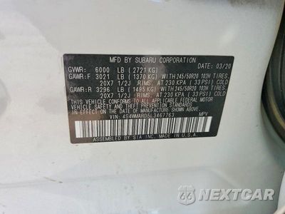 Zdjęcie 14 z 14 samochodu: 2020 SUBARU ASCENT TOURING VIN:4S4WMARD5L3467763 - miniatura