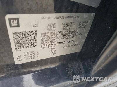 Zdjęcie 12 z 12 samochodu: 2021 GMC SIERRA K1500 ELEVATION VIN:1GTU9CED9MZ163185 - miniatura