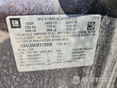 Zdjęcie 12 z 12 samochodu: 2015 CHEVROLET EQUINOX LT VIN:1GNALBEK0FZ115680 - miniatura