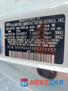 Zdjęcie 12 z 12 samochodu: 2017 KIA SORENTO LX V6 VIN:5XYPG4A5XHG250282 - miniatura