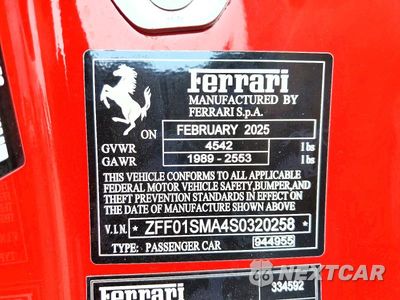 Zdjęcie 12 z 12 samochodu: 2025 FERRARI 296 GTS VIN:ZFF01SMA4S0320258 - miniatura