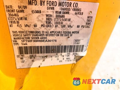 Zdjęcie 12 z 12 samochodu: 2009 FORD F350 SUPER DUTY VIN:1FTWF30R69EA30175 - miniatura