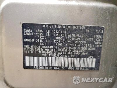 Zdjęcie 12 z 12 samochodu: 2019 SUBARU OUTBACK 2.5I PREMIUM VIN:4S4BSAFC6K3267196 - miniatura