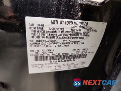 Zdjęcie 12 z 12 samochodu: 2010 LINCOLN MKS VIN:1LNHL9ER7AG603134 - miniatura