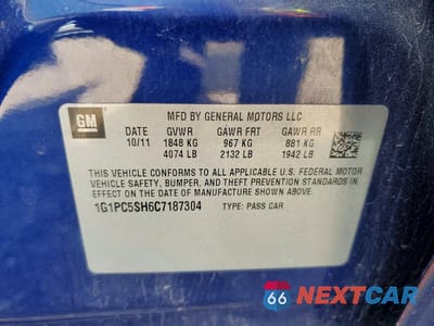 Zdjęcie 12 z 12 samochodu: 2012 CHEVROLET CRUZE LS VIN:1G1PC5SH6C7187304 - miniatura