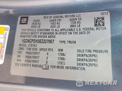 Zdjęcie 12 z 12 samochodu: 2014 CHEVROLET SILVERADO C1500 VIN:1GCNCPEH3EZ227867 - miniatura