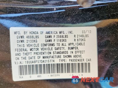 Zdjęcie 12 z 12 samochodu: 2013 ACURA TL TECH VIN:19UUA8F57DA015774 - miniatura