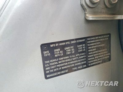 Zdjęcie 12 z 12 samochodu: 2011 BUICK REGAL CXL VIN:W04GS5EC4B1083187 - miniatura