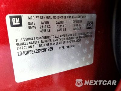 Zdjęcie 12 z 12 samochodu: 2016 BUICK REGAL VIN:2G4GK5EX2G9201289 - miniatura