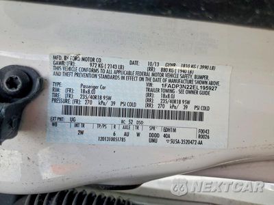 Zdjęcie 12 z 12 samochodu: 2014 FORD FOCUS TITANIUM VIN:1FADP3N22EL195927 - miniatura