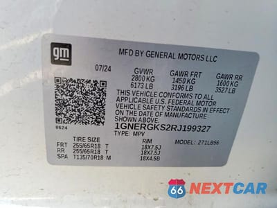 Zdjęcie 12 z 12 samochodu: 2024 CHEVROLET TRAVERSE LT VIN:1GNERGKS2RJ199327 - miniatura