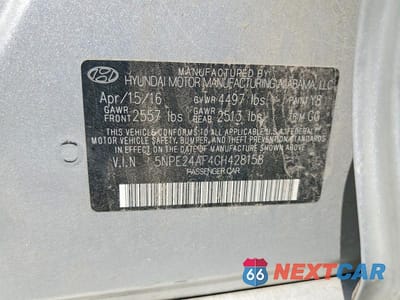 Zdjęcie 12 z 12 samochodu: 2016 HYUNDAI SONATA SE VIN:5NPE24AF4GH428158 - miniatura