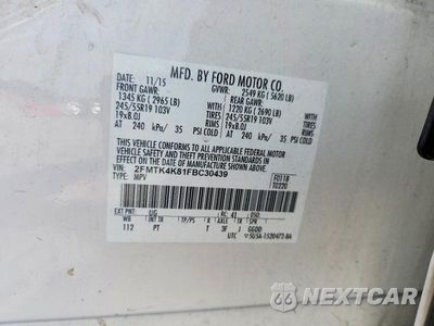 Zdjęcie 13 z 13 samochodu: 2015 FORD EDGE TITANIUM VIN:2FMTK4K81FBC30439 - miniatura