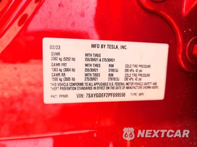 Zdjęcie 12 z 12 samochodu: 2023 TESLA MODEL Y VIN:7SAYGDEF2PF699598 - miniatura