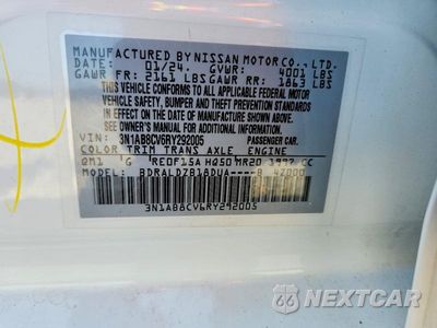 Zdjęcie 12 z 12 samochodu: 2024 NISSAN SENTRA SV VIN:3N1AB8CV6RY292005 - miniatura