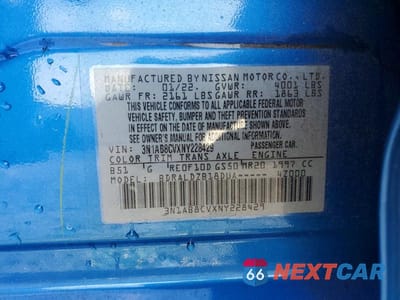 Zdjęcie 12 z 12 samochodu: 2022 NISSAN SENTRA SV VIN:3N1AB8CVXNY228429 - miniatura