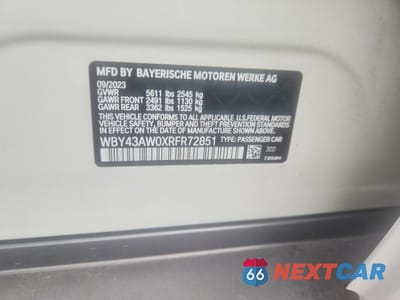Zdjęcie 12 z 12 samochodu: 2024 BMW I4 EDRIVE 35 VIN:WBY43AW0XRFR72851 - miniatura