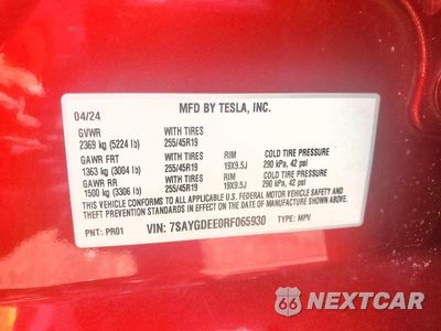 Zdjęcie 12 z 12 samochodu: 2024 TESLA MODEL Y VIN:7SAYGDEE0RF065930 - miniatura
