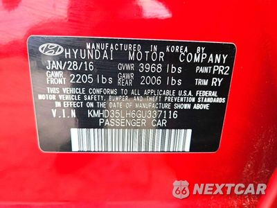 Zdjęcie 12 z 12 samochodu: 2016 HYUNDAI ELANTRA GT BASE VIN:KMHD35LH6GU337116 - miniatura