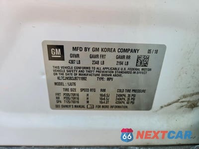 Zdjęcie 13 z 13 samochodu: 2018 CHEVROLET TRAX LS VIN:KL7CJNSB3JB711992 - miniatura