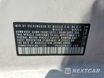 Zdjęcie 12 z 12 samochodu: 2020 VOLKSWAGEN JETTA S VIN:3VWN57BU5LM072200 - miniatura