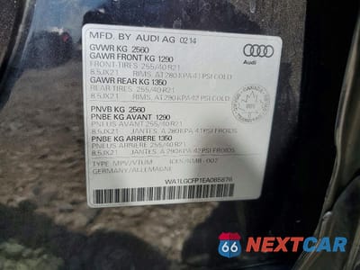 Zdjęcie 14 z 14 samochodu: 2014 AUDI Q5 PREMIUM PLUS VIN:WA1LGCFP1EA085876 - miniatura