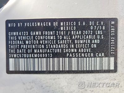 Zdjęcie 13 z 13 samochodu: 2019 VOLKSWAGEN JETTA S VIN:3VWC57BU8KM069913 - miniatura