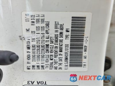 Zdjęcie 14 z 14 samochodu: 2015 HONDA CR-V LX VIN:5J6RM4H30FL101350 - miniatura