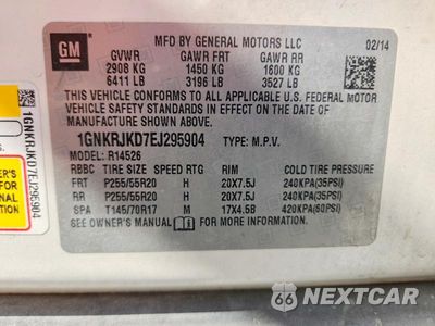 Zdjęcie 13 z 13 samochodu: 2014 CHEVROLET TRAVERSE LTZ VIN:1GNKRJKD7EJ295904 - miniatura