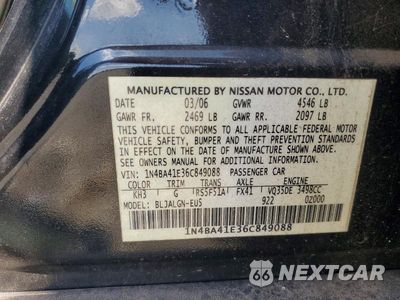 Zdjęcie 12 z 12 samochodu: 2006 NISSAN MAXIMA 3.5 SE VIN:1N4BA41E36C849088 - miniatura