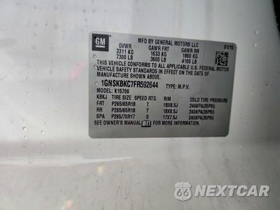Zdjęcie 13 z 13 samochodu: 2015 CHEVROLET TAHOE K1500 LT VIN:1GNSKBKC7FR592644 - miniatura