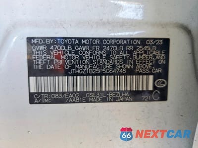 Zdjęcie 12 z 12 samochodu: 2023 LEXUS IS 350 F SPORT VIN:JTHGZ1B25P5064748 - miniatura