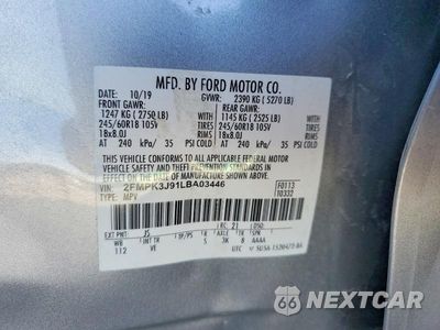 Zdjęcie 12 z 12 samochodu: 2020 FORD EDGE SEL VIN:2FMPK3J91LBA03446 - miniatura