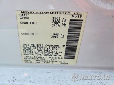 Zdjęcie 12 z 12 samochodu: 2020 NISSAN ALTIMA S VIN:1N4BL4BV0LC185661 - miniatura