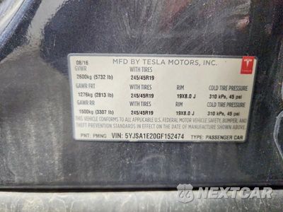 Zdjęcie 14 z 14 samochodu: 2016 TESLA MODEL S VIN:5YJSA1E20GF152474 - miniatura