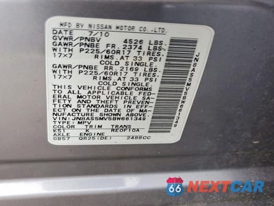 Zdjęcie 14 z 14 samochodu: 2011 NISSAN ROGUE S VIN:JN8AS5MV5BW661349 - miniatura