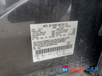 Zdjęcie 13 z 13 samochodu: 2016 FORD EDGE SEL VIN:2FMPK3J98GBB56458 - miniatura