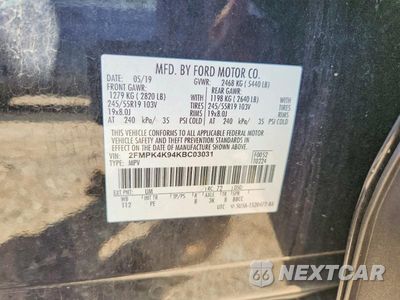 Zdjęcie 12 z 12 samochodu: 2019 FORD EDGE TITANIUM VIN:2FMPK4K94KBC03031 - miniatura