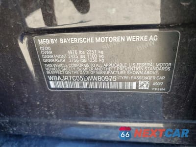Zdjęcie 12 z 12 samochodu: 2020 BMW 530 XI VIN:WBAJR7C05LWW80975 - miniatura