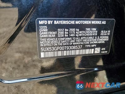 Zdjęcie 13 z 13 samochodu: 2026 BMW X3 30 XDRIVE VIN:5UX53GP00T9308537 - miniatura