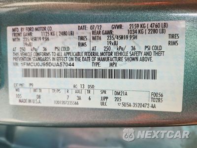 Zdjęcie 13 z 13 samochodu: 2013 FORD ESCAPE TITANIUM VIN:1FMCU0J95DUA57044 - miniatura