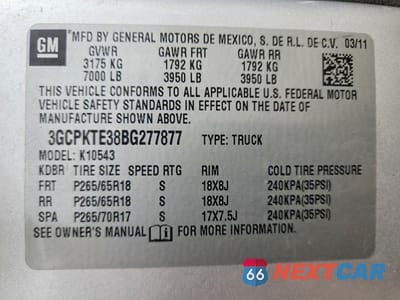 Zdjęcie 13 z 13 samochodu: 2011 CHEVROLET SILVERADO K1500 LTZ VIN:3GCPKTE38BG277877 - miniatura